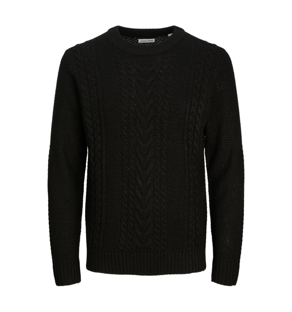 Jack&jones jjcraig knit crew neck aw24 negro