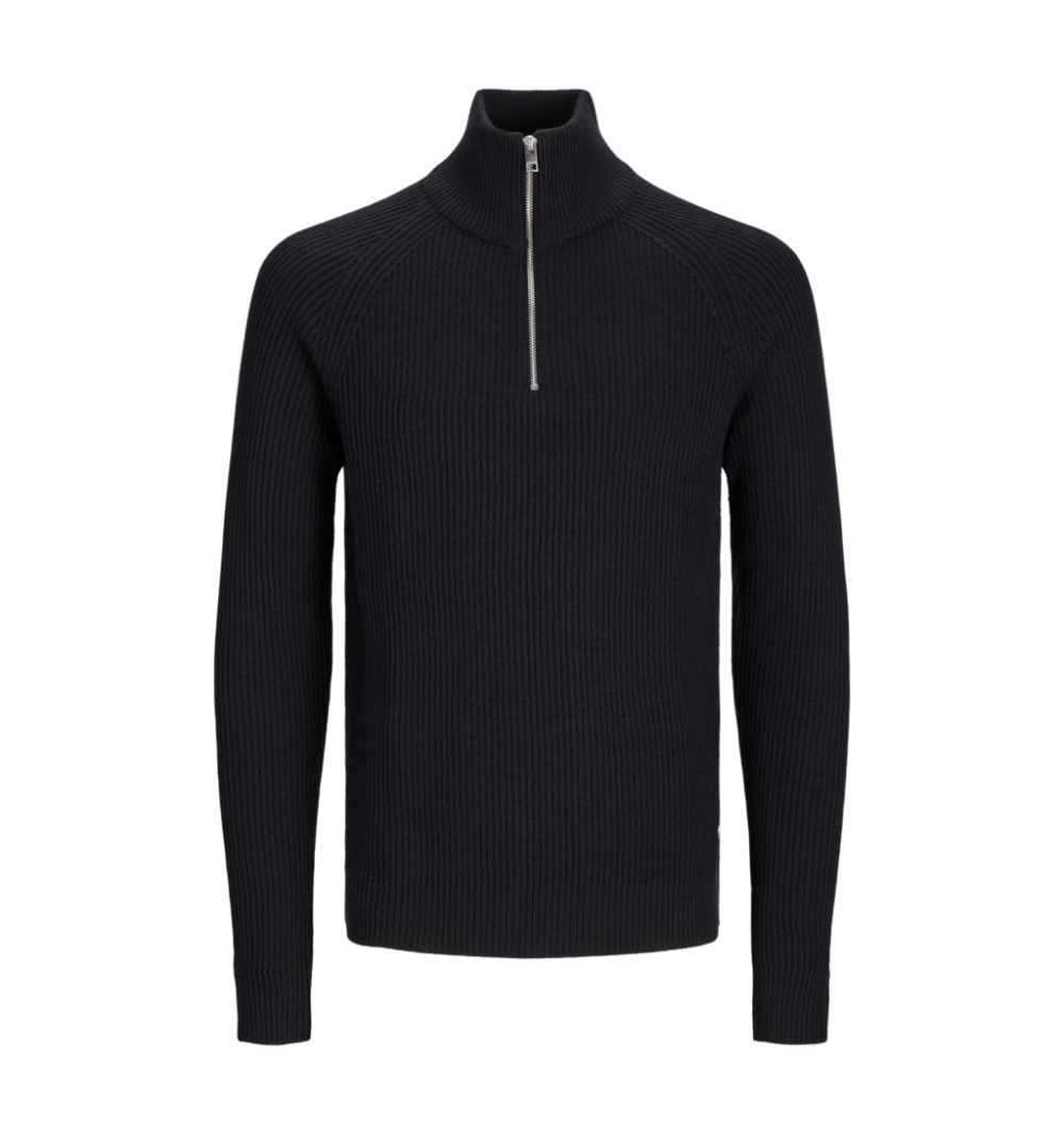 Jack&jones jjpannel knit half zip aw24 negro