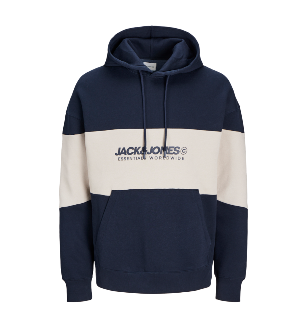 Jack&jones plus jjelegacy blocking sweat hood noos pls marino