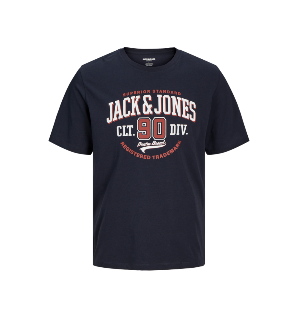 Jack&jones plus jjelogo tee ss o-neck 24/25 noos pls marino