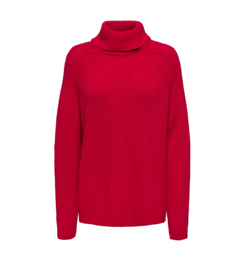 Jdy jdyjusty l/s rn raglan slit pull knt rojo