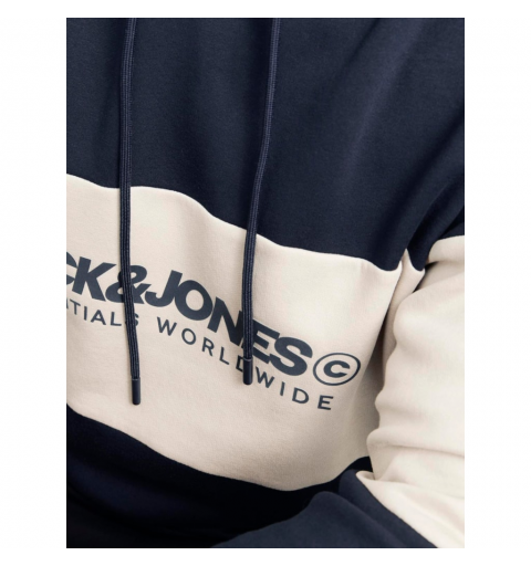 Jack&jones plus jjelegacy blocking sweat hood noos pls marino