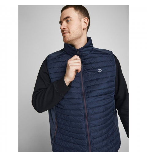 Jack&jones plus jjemulti bodywarmer collar noos pls marino