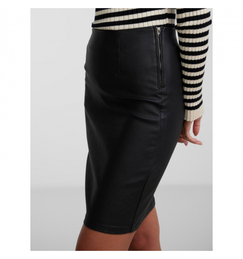 Pieces pcparo hw coated skirt/noos bc negro