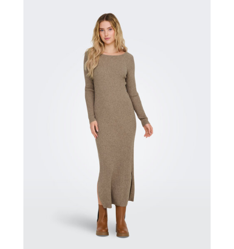 Only onlkatia ls maxi boatn dress cc knt marron