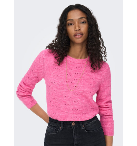 Only onllolli l/s pullover knt noos rosa