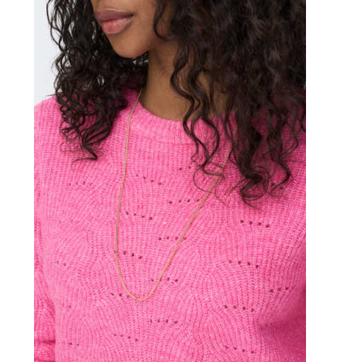 Only onllolli l/s pullover knt noos rosa