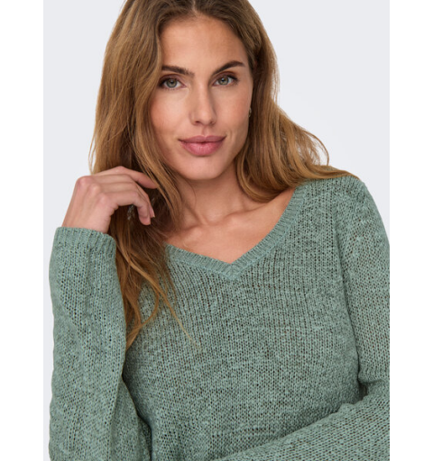 Only onlgeena l/s v-neck knt noos verde