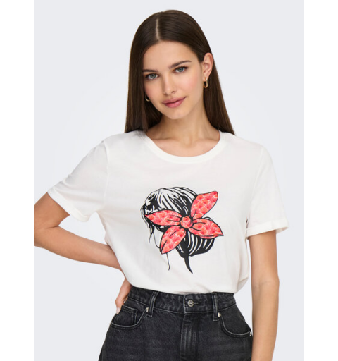 Only onlcarrie life s/s bow top cs jrs blanco