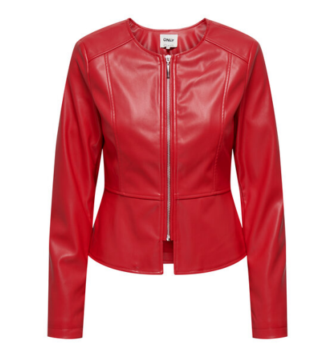 Only onlsaramy faux leather jacket cc otw rojo