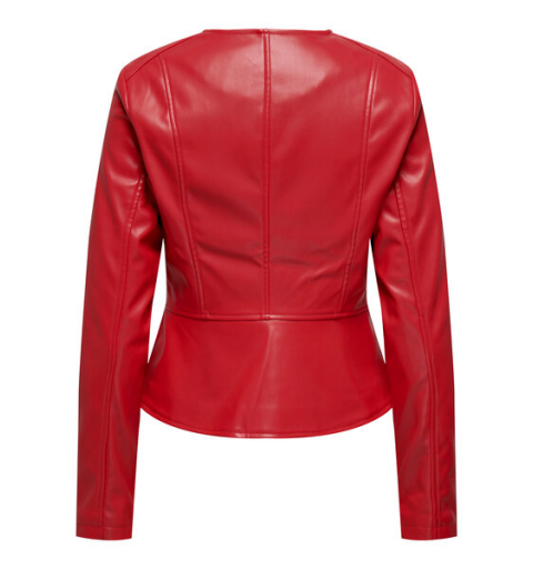 Only onlsaramy faux leather jacket cc otw rojo