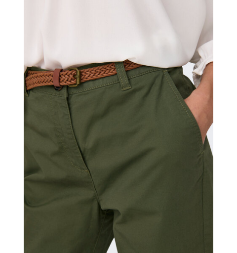 Jdy jdychicago mw belted chino pants pnt dia verde oscuro