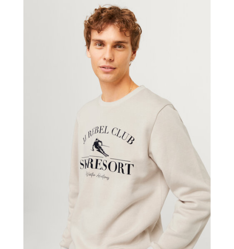 Jj rebel jrebandrew sweat crew neck gris