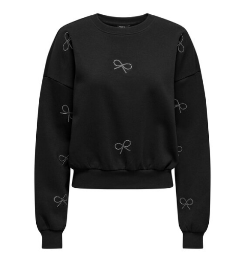 Only onlberit l/s o-neck swt negro