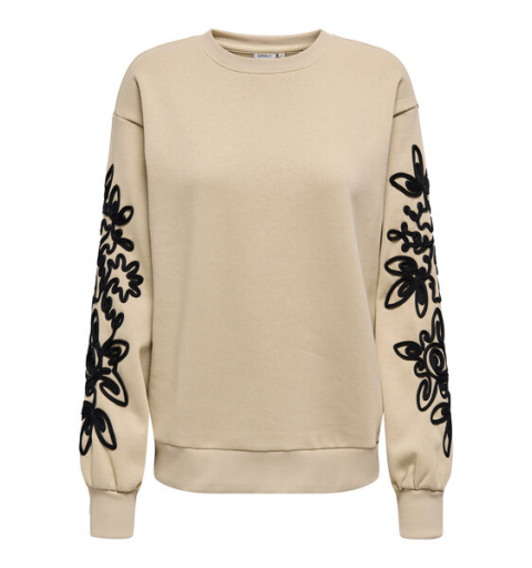 Only onljanis l/s o-neck cs swt humus