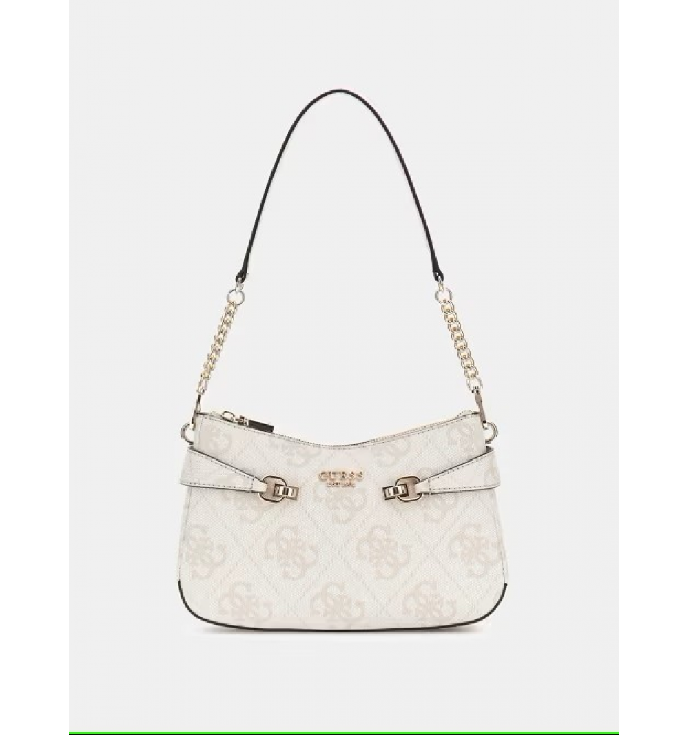 Guess mujer lorelei top zip shoulder bag beige