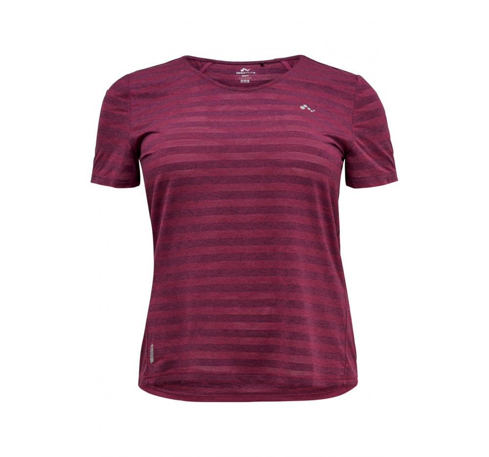 Only play onpamelia v-neck ss training tee - curvy burdeos - Imagen 1