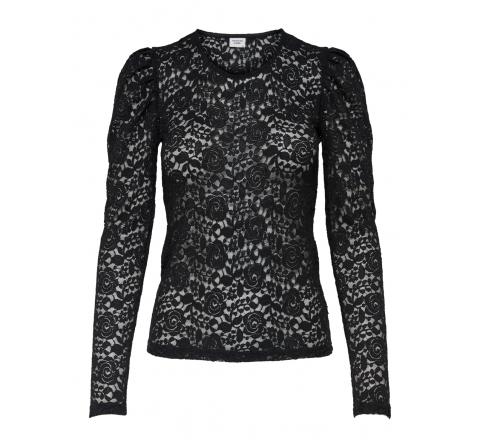 Jdy jdykim l/s puff sleeve lace top jrs negro - Imagen 1