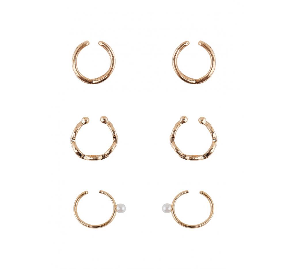 Pieces pcluz 3-pack charm earrings oro - Imagen 1