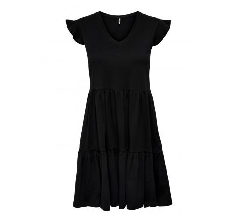 Only noos onlmay life cap sleeves frill dress noos negro - Imagen 1